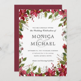 Convites Yuletide | Casamento de Mola Floral de inverno de 