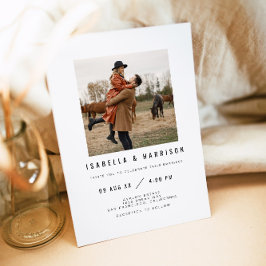 Convites ZARA Simple Modern Minimalist Foto Casamento em Pr