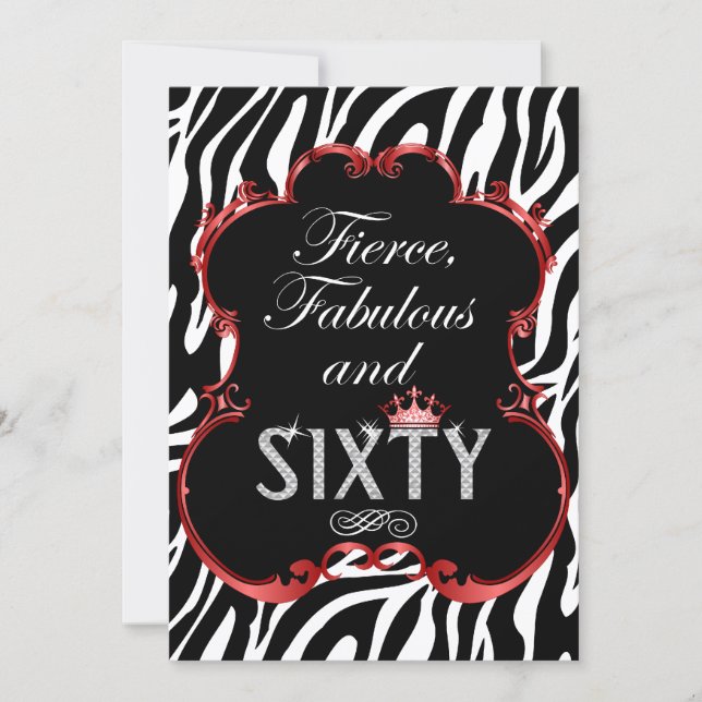 Convites Zebra 60 e Fabuloso Aniversário de Bling (Frente)