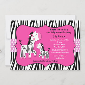 Convites Zebra Baby Shower Invants