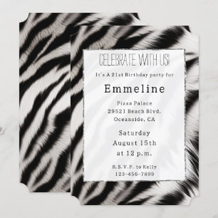 Convites Zebra branca negra