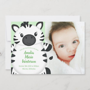 Convites Zebra Chá de fraldas Green