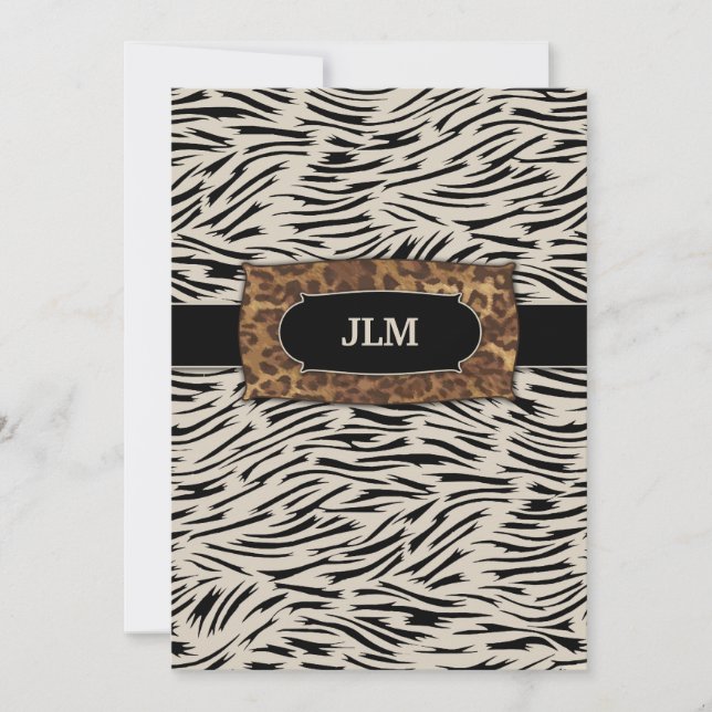 Convites zebra da selva 311-Sophisticated (Frente)