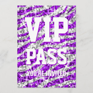 Convites Zebra do "convite do Glitz da PASSAGEM VIP"
