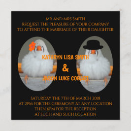 Convites Zebra Finch com Casamento de casamento