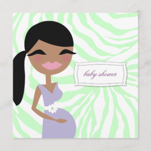 Convites zebra grávida das mamães 311-Sweet - cabelo long