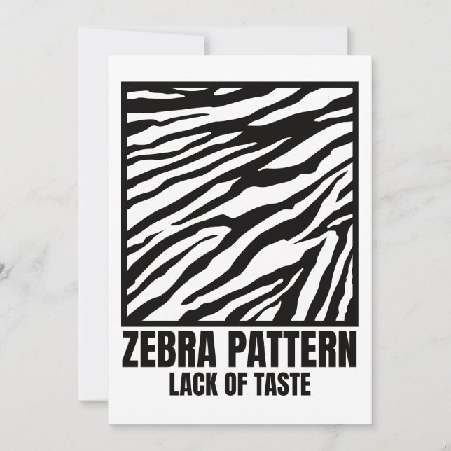 Convites Zebra Patterno Mau Sabor Vítima (Frente)