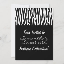 Convites Zebra Preto Branco Personalizado