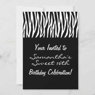 Convites Zebra Preto Branco Personalizado