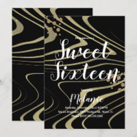 Zebra Sweet 16 Brilho Falso Dourado e Geo de Folha