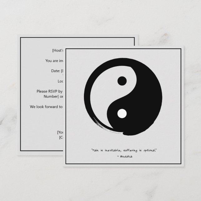 Convites Zen Citação: Sabedoria e Meditação (Frente/Verso)