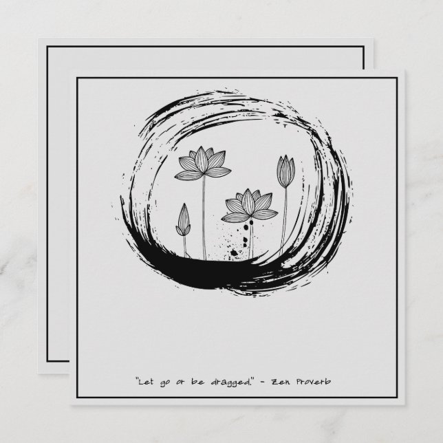 Convites Zen Citação: Sabedoria e Meditação (Frente/Verso)