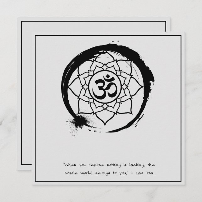 Convites Zen Citação: Sabedoria e Meditação (Frente/Verso)