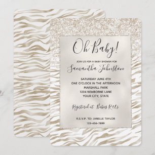 Convites Zen Cream White Cacau Castanho Brilhante Zebra Imp