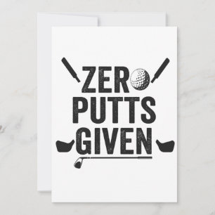 Convites Zero Tacadas Dadas Presente Engraçado de Golfe par