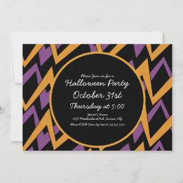 Convites Zig Geométrico do Partido das Halloween