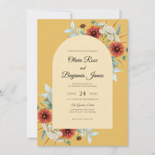 Convites Zinnia Eucalipto Ferrugem Mostarda Casamento