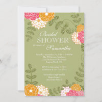 Zinnia Floral Moderna e Chá de panela Flor do Mãe