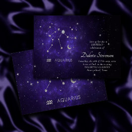Convites Zodiac Purple Aquarius | Astrologia Horóscopo