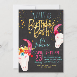 Convites Zodiac Taurus Birthday