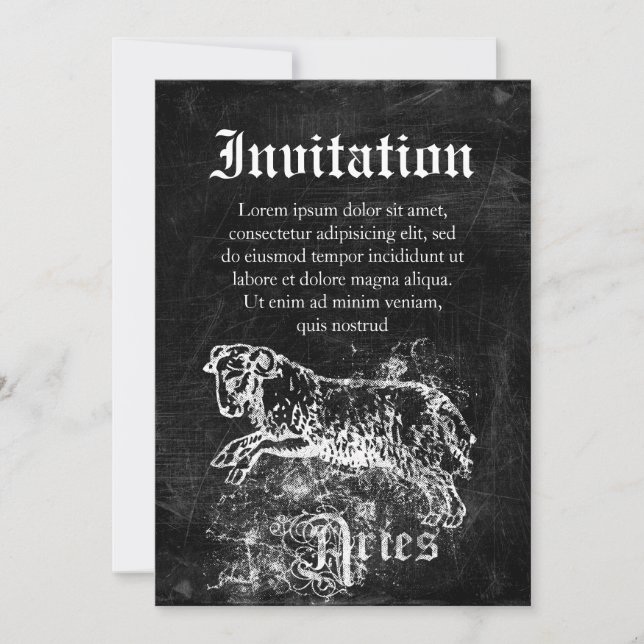 Convites Zodiac Vintage Aries (Frente)