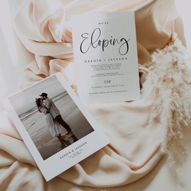 Convites ZOEY Modern Elopement Wedding Invitation (Criador carregado)