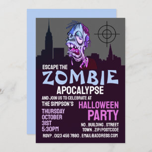 Convites Zombie Apocalypse Theme Escape Room Halloween