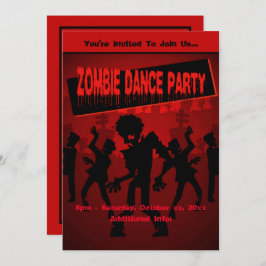 Convites Zombie Dance Party Orange