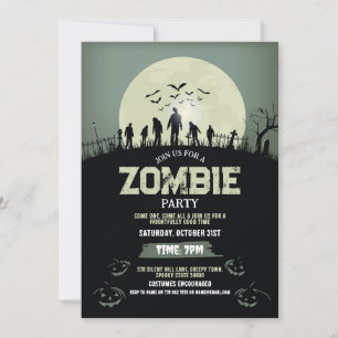Convites Zombie Halloween Party Horror