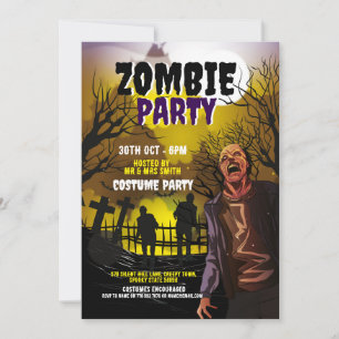 Convites Zombie Halloween Party Horror