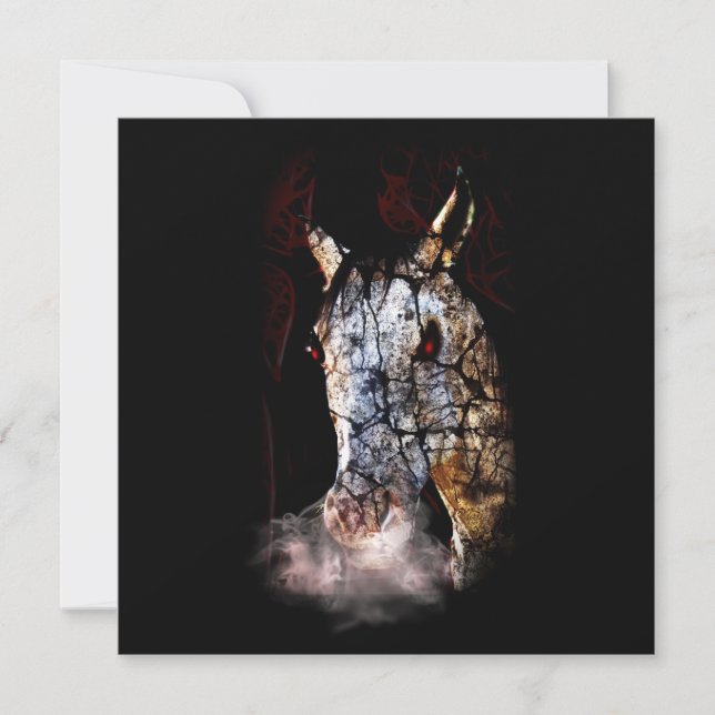 Convites Zombie Horse assustador (Frente)