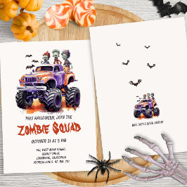 Convites Zombie Monster Truck Kids Festa de Costume de Hall