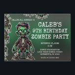 Convites Zombie Verde Kid e Festa de aniversário de Dia das<br><div class="desc">Personalize com seu próprio texto.</div>