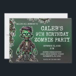Convites Zombie Verde Kid e Festa de aniversário de Dia das<br><div class="desc">Personalize com seu próprio texto.</div>