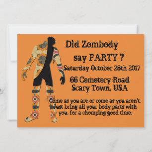 Convites Zombody disse Festa