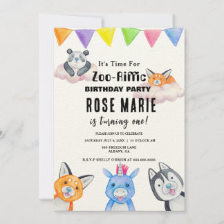 Convites Zoo Personalizado - Frigorífico, Animais Bebês Ani