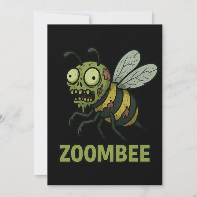 Convites Zoombee – Design de desenho animado de abelha zumb (Frente)