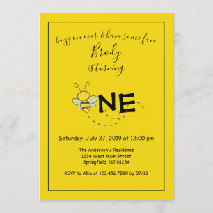 Convites Zumbido sobre sobre a primeira festa de