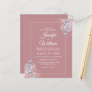 Convocação de Casamento Glitter Holográfico Dusty 