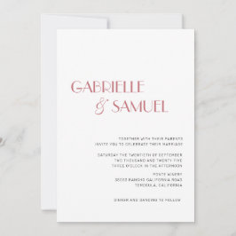 Convocação de Casamento Minimalista Dusty Rosa Mod