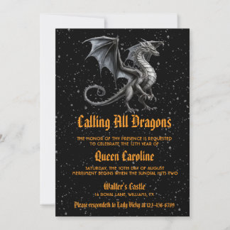 Convocando Todos os Dragões Convite de Aniversário