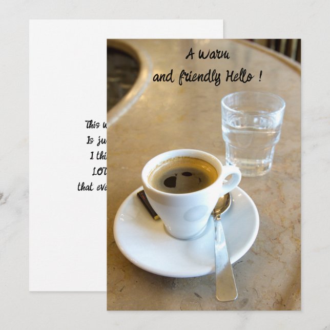 Cooffe com cartão plano de melhor amigo (Frente/Verso)