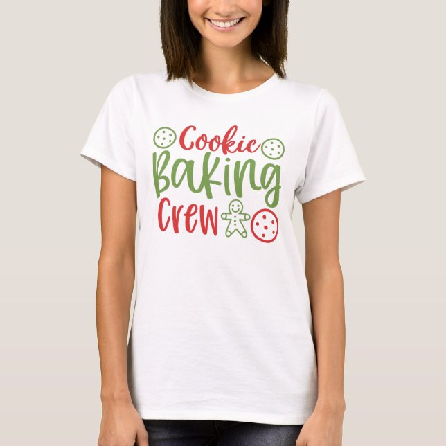 Cookie Baking Crew Feriado de Natal T-Shirt (Frente)