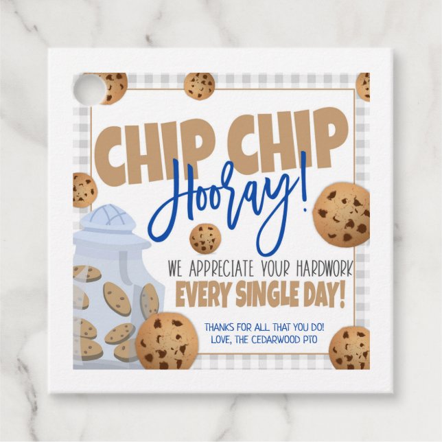 Cookie Obrigado Etiqueta do presente (Frente)