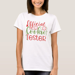 Cookie Oficial Tester Camiseta de Natal feminino