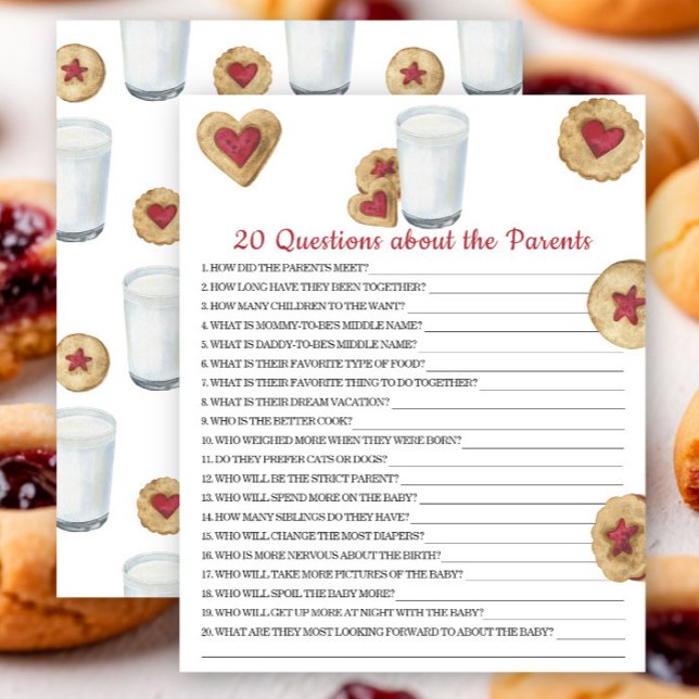 Cookies baby shower - 20 Questions about Parents (Criador carregado)