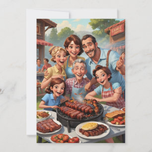 cookies de Churrasco de convites de reunião famili