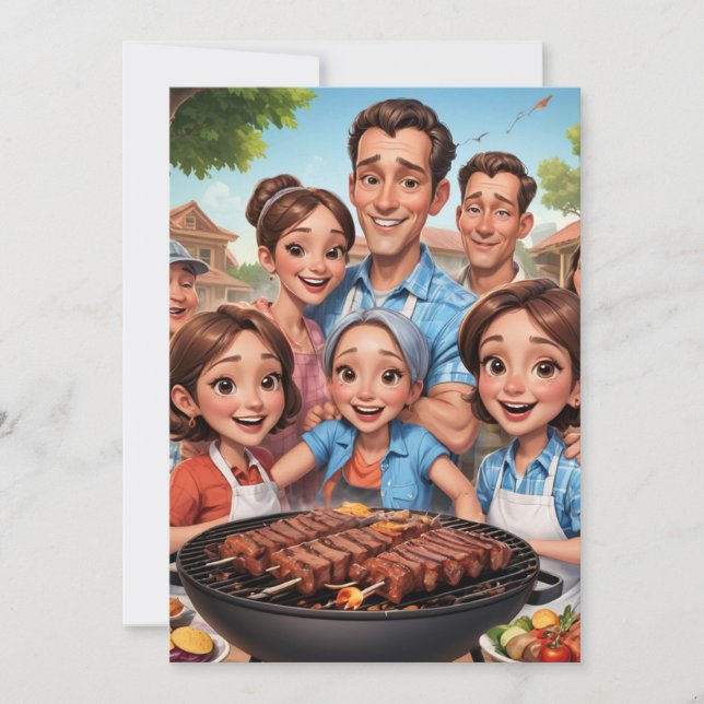 cookies de Churrasco de convites de reunião famili (Frente)