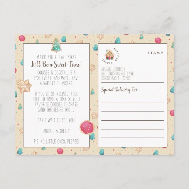 Cookies de Natal + Cocktail Budget Party - Convite (Verso)