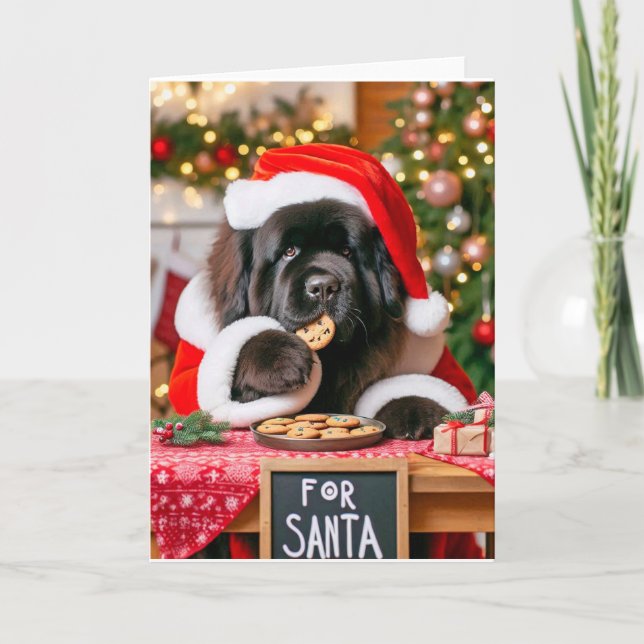 Cookies de Papais noeis de cartões de férias dobra (Frente)